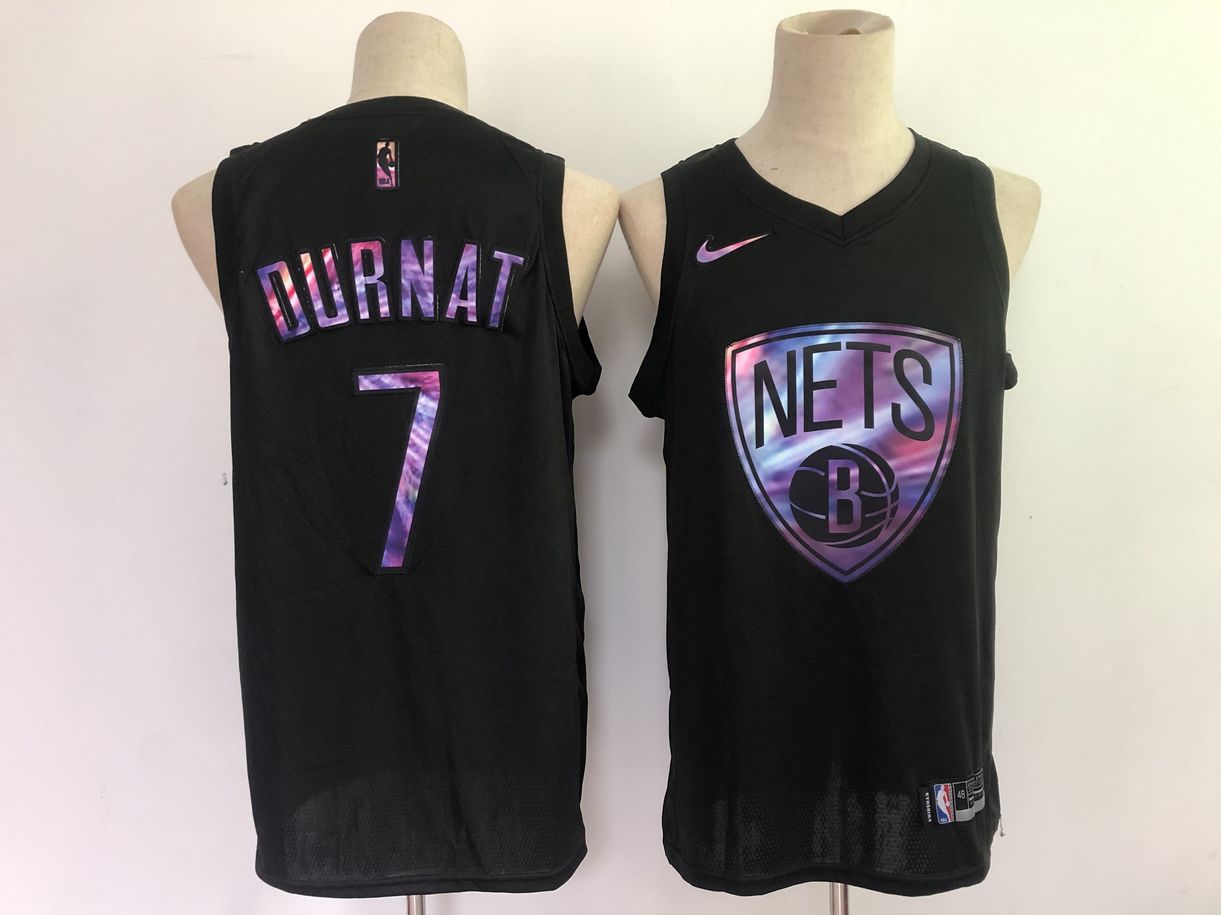 Men Brooklyn Nets 7 Durnat Black Nike Limited Rainbow version 2021 NBA Jerseys